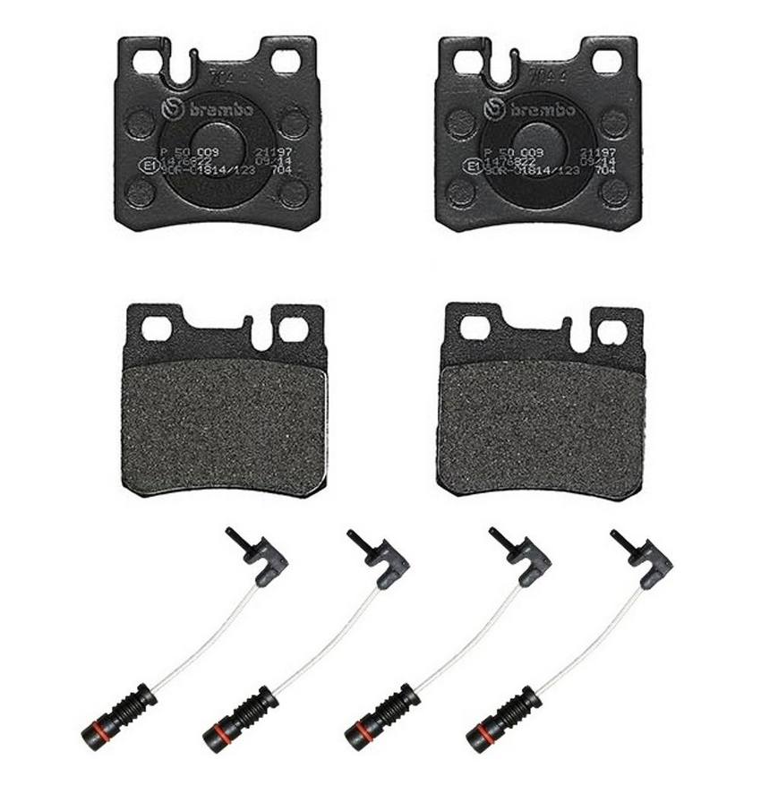 Mercedes Brakes Set Kit - Pads Rear (Low-Met) (with Sensors) 005420172041 - Brembo 2525159KIT